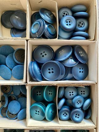Lotto bottoni vintage blu nuovi