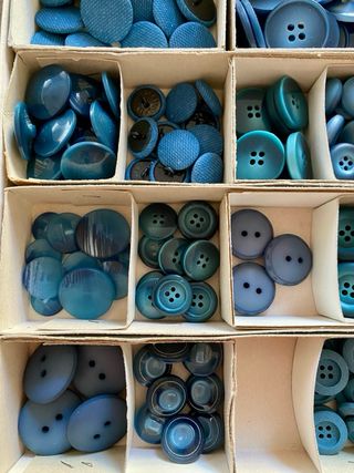 Lotto bottoni vintage blu nuovi