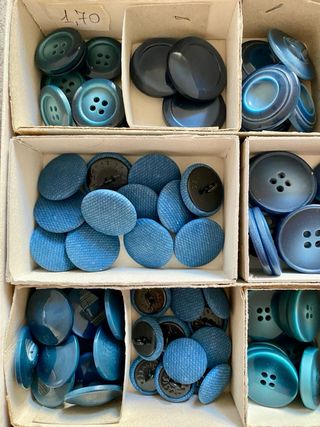 Lotto bottoni vintage blu nuovi