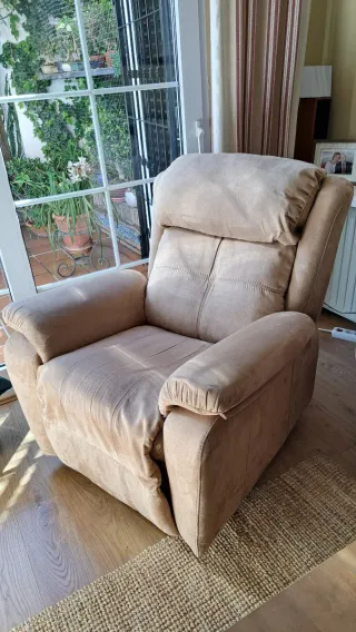 Sillón relax manual beige