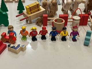 Lote tren madera ciudad y accesorios