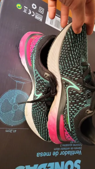 Nike React Flyknit 40.5 Negro/Verde Azulado