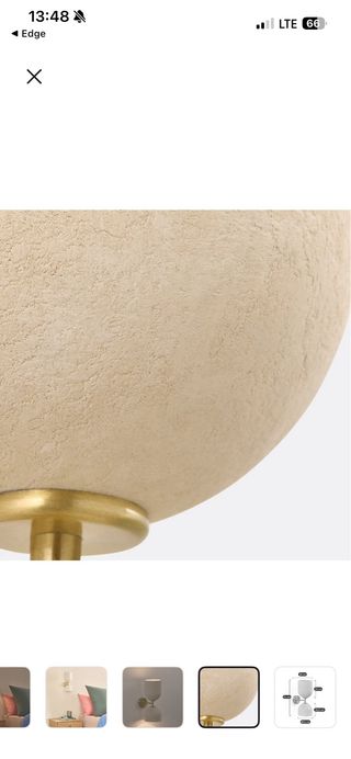 2 Apliques Papel Maché Beige y Dorado