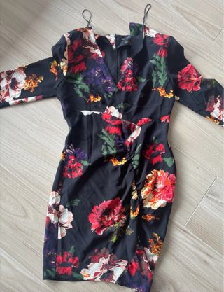 Vestido Zara floral negro