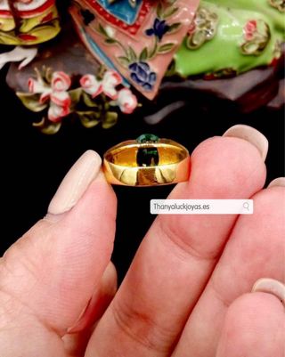 Anillo Esmeralda Natural Zambia Certificado Oro