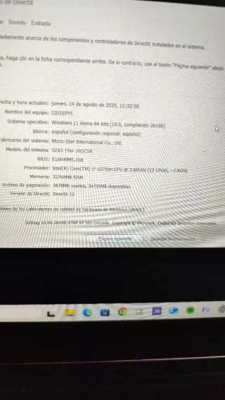 Portátil MSI i7 Negro