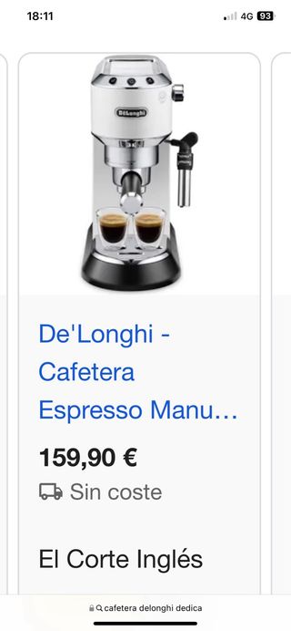 Cafetera DeLonghi Dedica Plateada Nueva