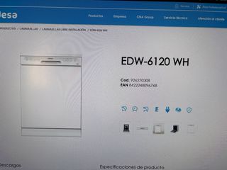 Lavavajillas Edesa 11L como nuevo EDW-6120 WH