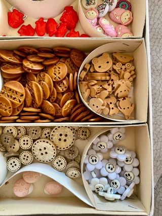 Lotto bottoni vintage assortiti vari colori e form