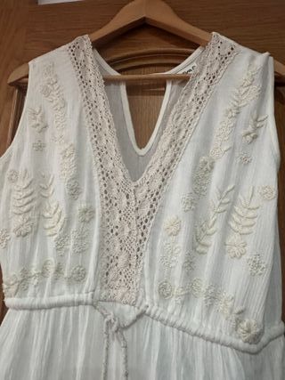 Vestido Natura Beige/Blanco