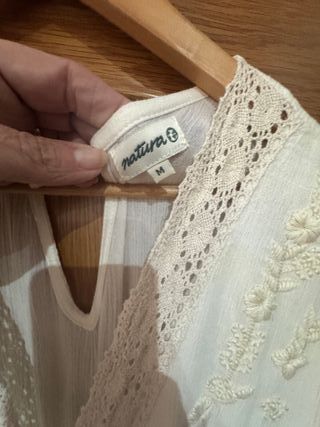 Vestido Natura Beige/Blanco