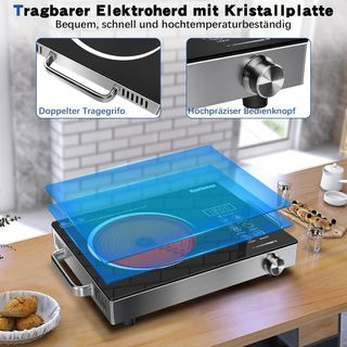 Vitrocerámica portátil 1 fuego con enchufe NUEVO