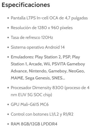 Consola Portátil ANBERNIC RG477M Plata