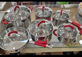 Set 6 pentole in acciaio inossidabile nuove
