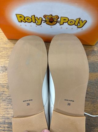 Zapatos de piel Roly para comunión blanco roto