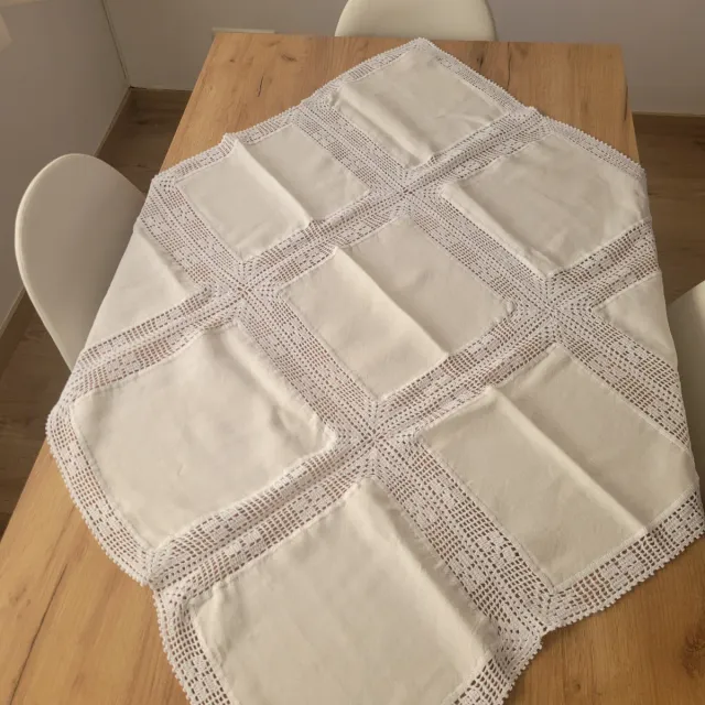Mantel de hilo artesanal beige