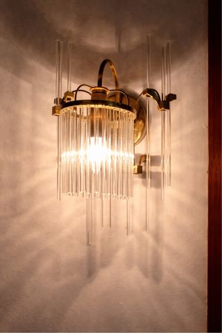 Applique Sciolari Anni '70 Ottone Vetro