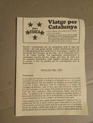 Juego de mesa Viatge per Catalunya, vintage