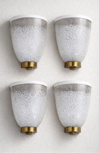 Applique vetro e metallo oro bianco di murano l