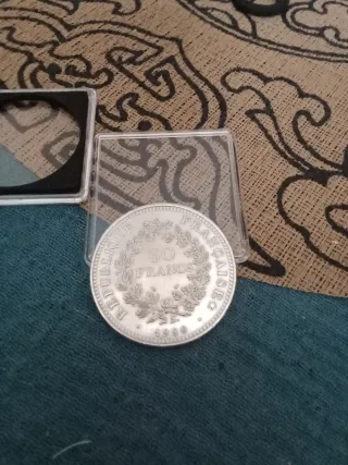 Moneda 50 Francos Hércules 1980 Plata 30g