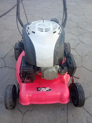 Cortacésped de gasolina rojo