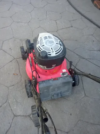 Cortacésped de gasolina rojo