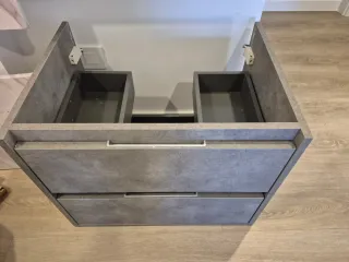 Mueble de baño 60cm gris cemento y blanco