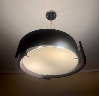 Lámpara Techo Madera Cristal Diseño Moderno (54cm)