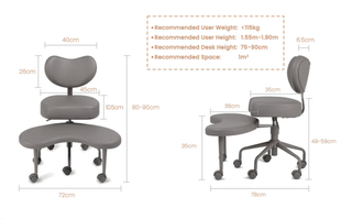 Silla de oficina Pipersong blanca con reposapiés
