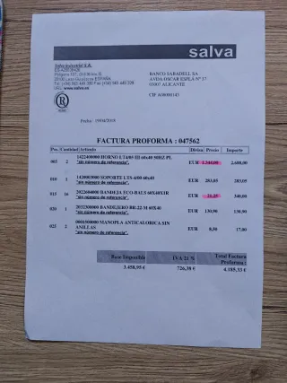 Horno Industrial Salva