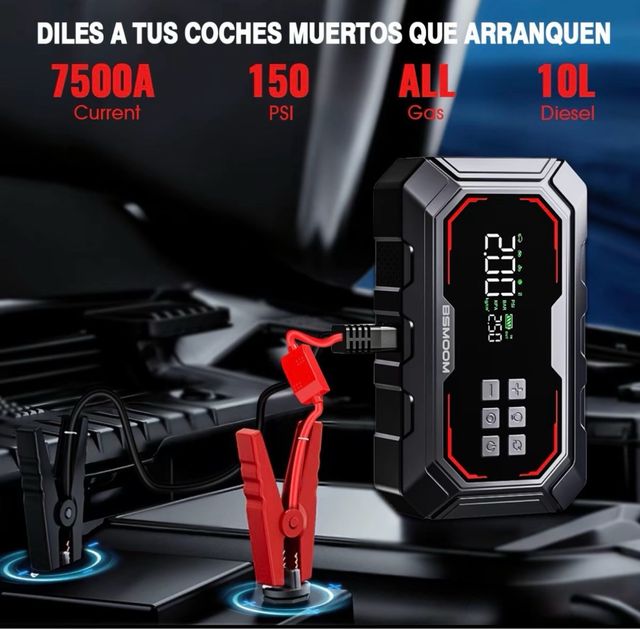 Arrancador y Bomba de Aire Coche 7500A