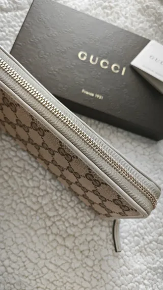 Cartera Monedero Gucci Ophidia Beige Marrón