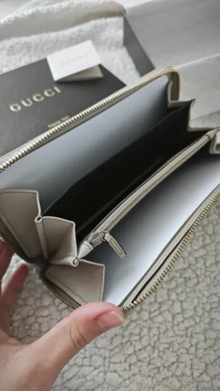 Cartera Monedero Gucci Ophidia Beige Marrón