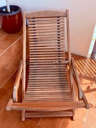 Lettino in teak pieghevole