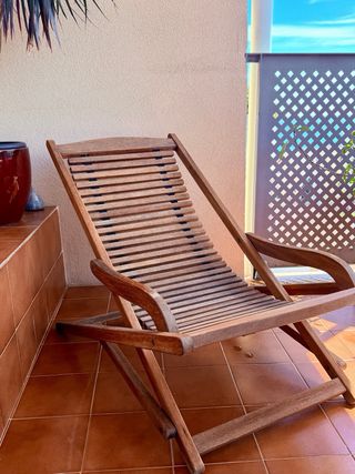 Lettino in teak pieghevole