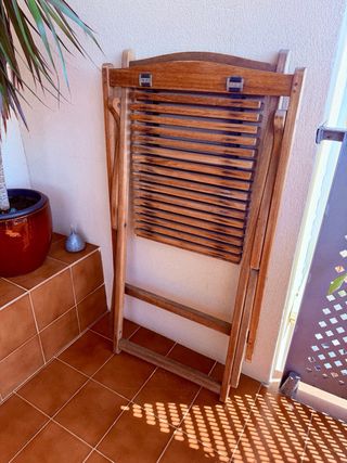 Lettino in teak pieghevole