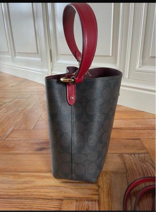 Bolso Coach Marrón y Rojo