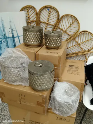 2 Scatole Metalliche Decorative