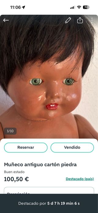 Muñeco antiguo de composicion