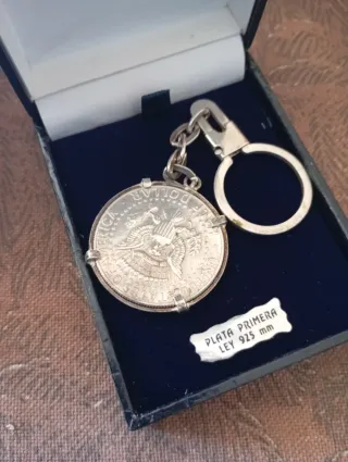 Llavero Moneda Plata JFK 925