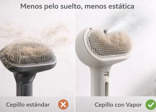 Cepillo quitapelos para mascotas con vapor