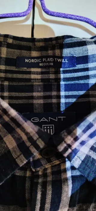 Camisa Gant Cuadros Azul y Negro