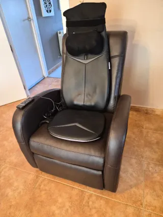 Sillón relax reclinable negro y marrón