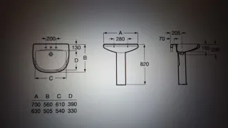 Lavabo Roca Dama Retro con pedestal Nuevo