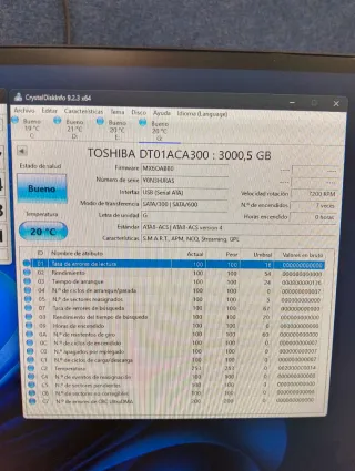 HDD 3TB Toshiba 7200RPM SATA3 64MB Disco Duro