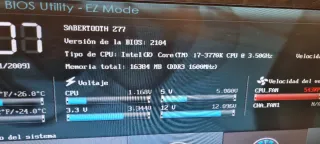 Placa Sabertooth Z77 + i7 3770K + 16GB DDR3