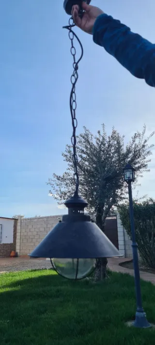 2 Lámparas de terraza metal y cristal