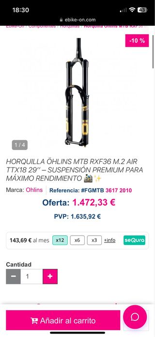 Horquilla Öhlins RXF36 M.2 Air TTX18 29