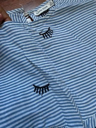 Conjunto blusa rayas y pantalón negro