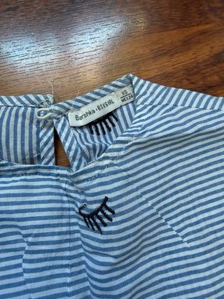 Conjunto blusa rayas y pantalón negro